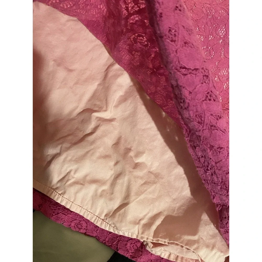 Dressed Up By Gymboree Girls Dress size 8 Pink Lace Overlay‎ Shift Button Back